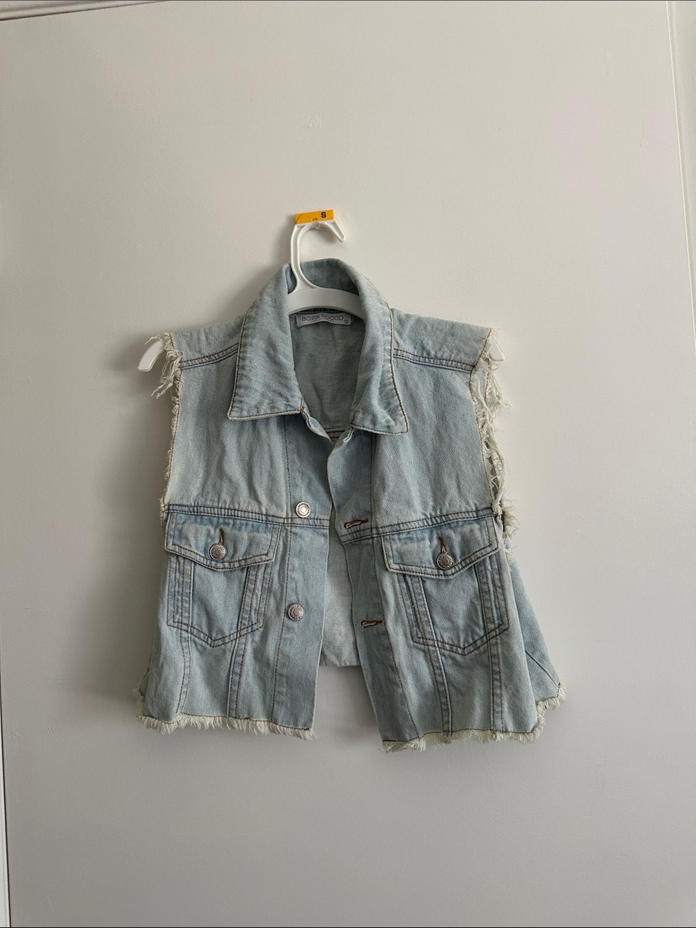 Light Wash Denim Sleeveless Vest